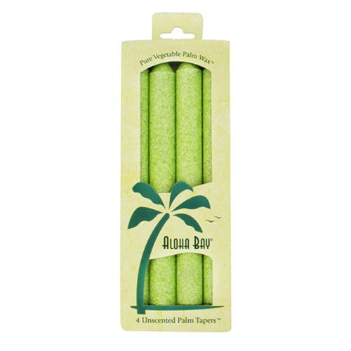 Aloha Bay Palm Tapers 9 Inches Unscented Green Candles - 4 Ea